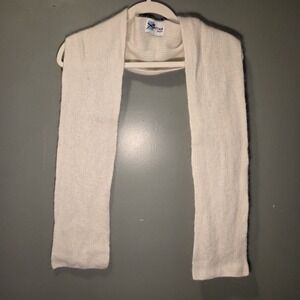 Betmar New York Angora Rabbit Hair & Wool Blend Rectangle Long Scarf Ivory Cream